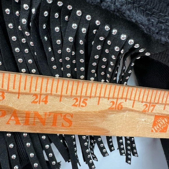 JW SIGNAUTRE L. ANGELES Black fringe STUD cowboy concert core woman jacket L - Picture 11 of 15